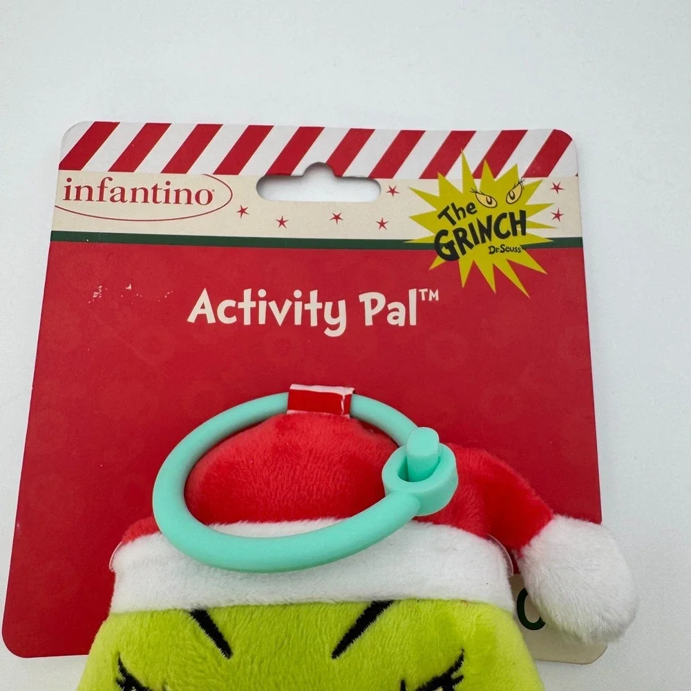Infantino Grinch‎ Activity Pal Plush Clip On Baby Toy Christmas NEW